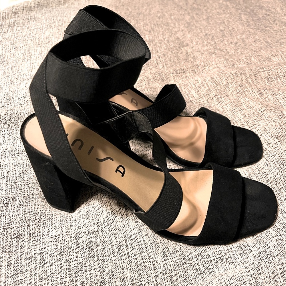 Unisa Black Ankle Strap Heel
